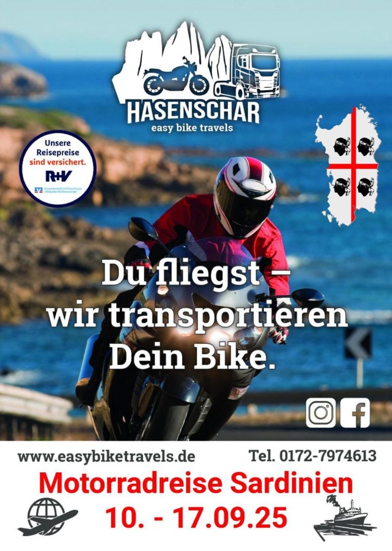 Motorradreise Sardinien Flyer